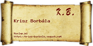 Krisz Borbála névjegykártya